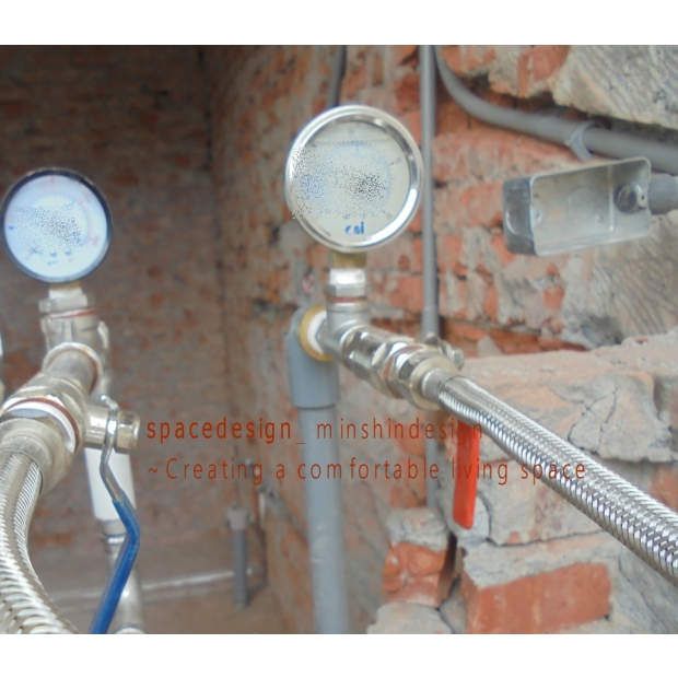 老屋翻修/改造_冷熱水管更新_壓力計試壓